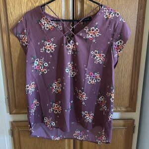 Floral Women's Top - Burgundy